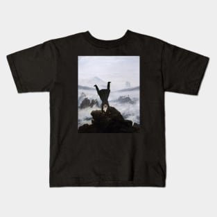 Wanderer above the sea of fog Kids T-Shirt